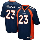 Nike Men & Women & Youth Broncos #23 Hillman Navy Blue Team Color Game Jersey,baseball caps,new era cap wholesale,wholesale hats